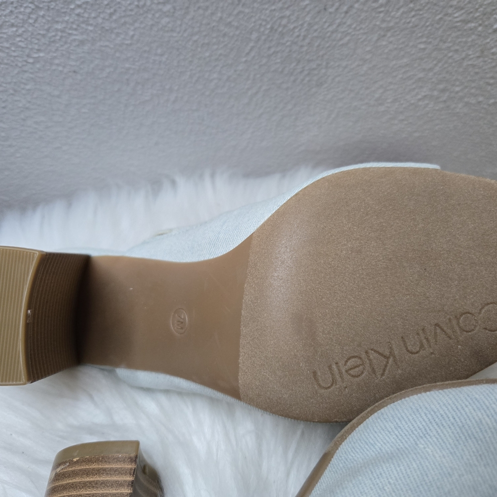 Calvin Klein Jotie Women's Light Blue Denium Mules - Picture 8 of 9